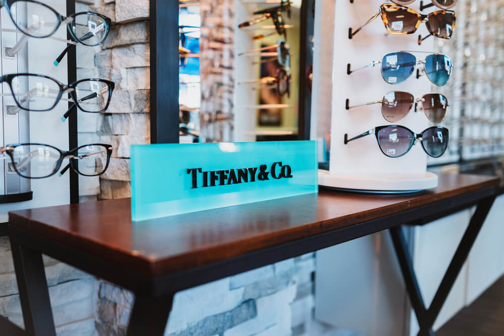 Designer eyeglass frames on display in the Kartesz Eye Care optical boutique